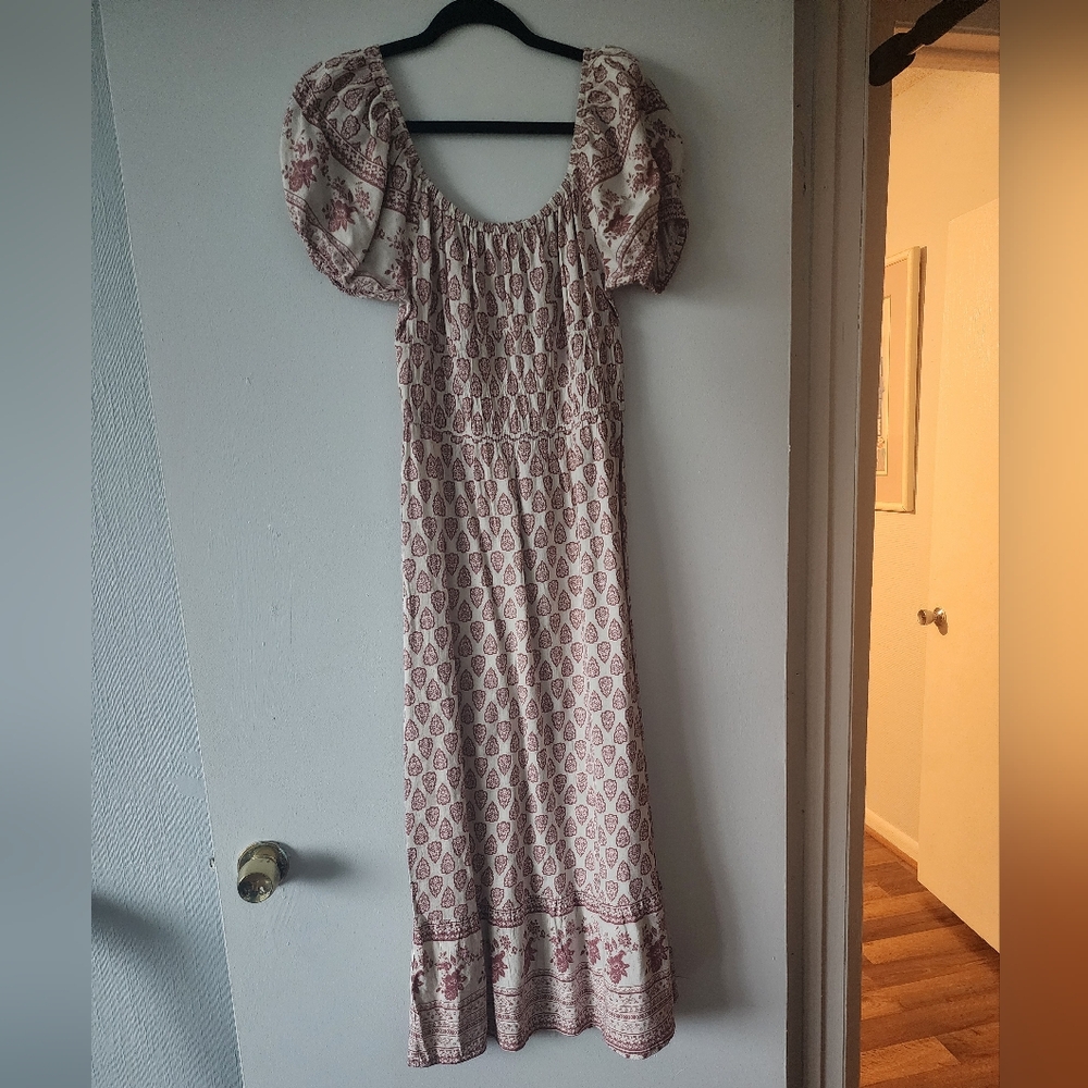 Floral Puff Sleeve Maxi Dress